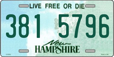 NH license plate 3815796