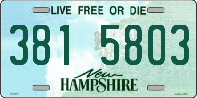 NH license plate 3815803