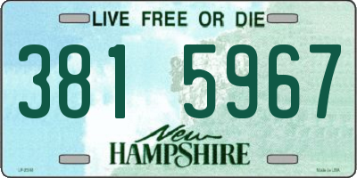 NH license plate 3815967