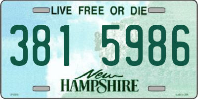 NH license plate 3815986