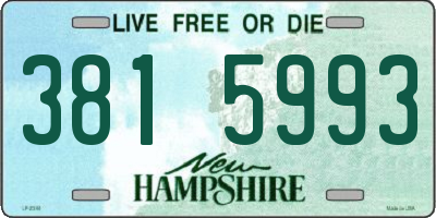 NH license plate 3815993