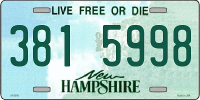 NH license plate 3815998