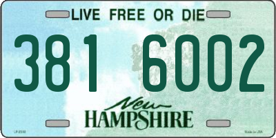 NH license plate 3816002