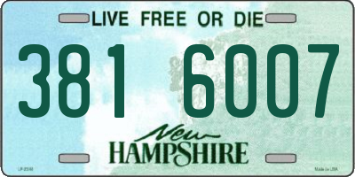 NH license plate 3816007