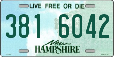 NH license plate 3816042