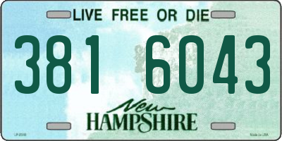 NH license plate 3816043