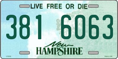 NH license plate 3816063