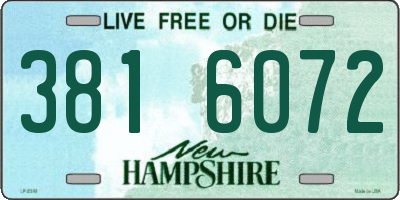 NH license plate 3816072