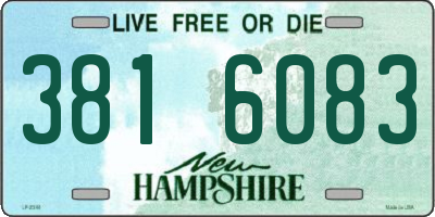 NH license plate 3816083