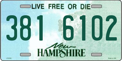 NH license plate 3816102