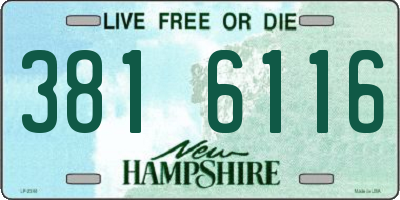 NH license plate 3816116