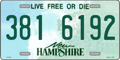 NH license plate 3816192