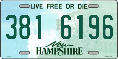 NH license plate 3816196