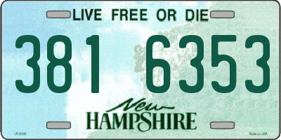 NH license plate 3816353