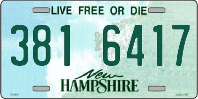 NH license plate 3816417