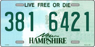 NH license plate 3816421