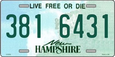 NH license plate 3816431