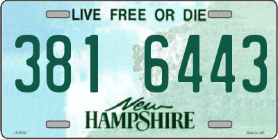 NH license plate 3816443