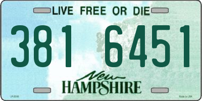 NH license plate 3816451