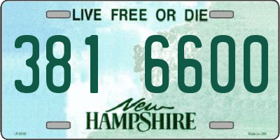 NH license plate 3816600