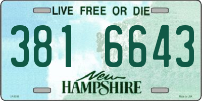 NH license plate 3816643