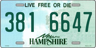 NH license plate 3816647