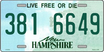NH license plate 3816649
