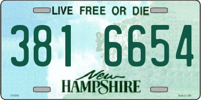 NH license plate 3816654