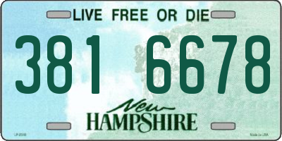 NH license plate 3816678