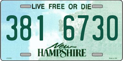 NH license plate 3816730