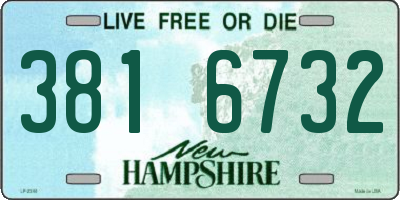 NH license plate 3816732