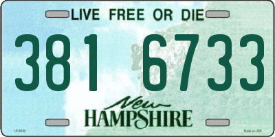 NH license plate 3816733