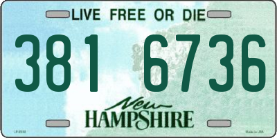 NH license plate 3816736