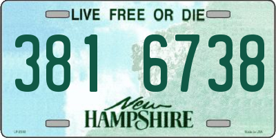 NH license plate 3816738
