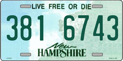 NH license plate 3816743