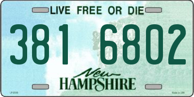 NH license plate 3816802