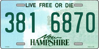 NH license plate 3816870