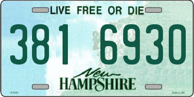 NH license plate 3816930
