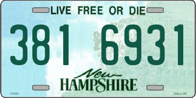 NH license plate 3816931