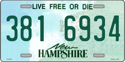NH license plate 3816934