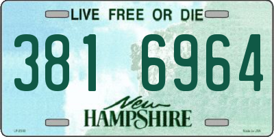 NH license plate 3816964