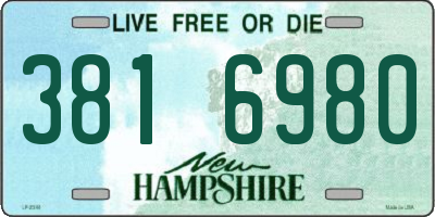 NH license plate 3816980