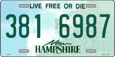 NH license plate 3816987