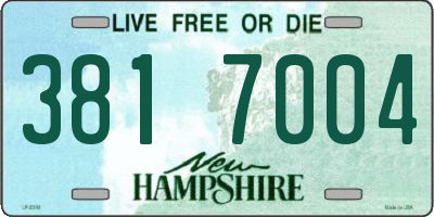 NH license plate 3817004