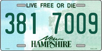 NH license plate 3817009