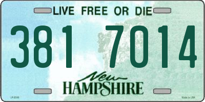 NH license plate 3817014