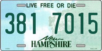 NH license plate 3817015