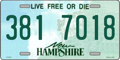 NH license plate 3817018