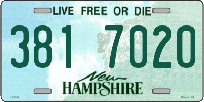 NH license plate 3817020