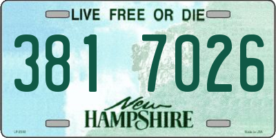 NH license plate 3817026